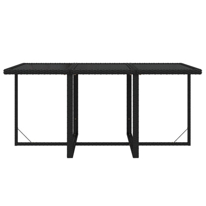 7-Delige Tuinset Met Kussens Poly Rattan Zwart 163 cm tafellengte