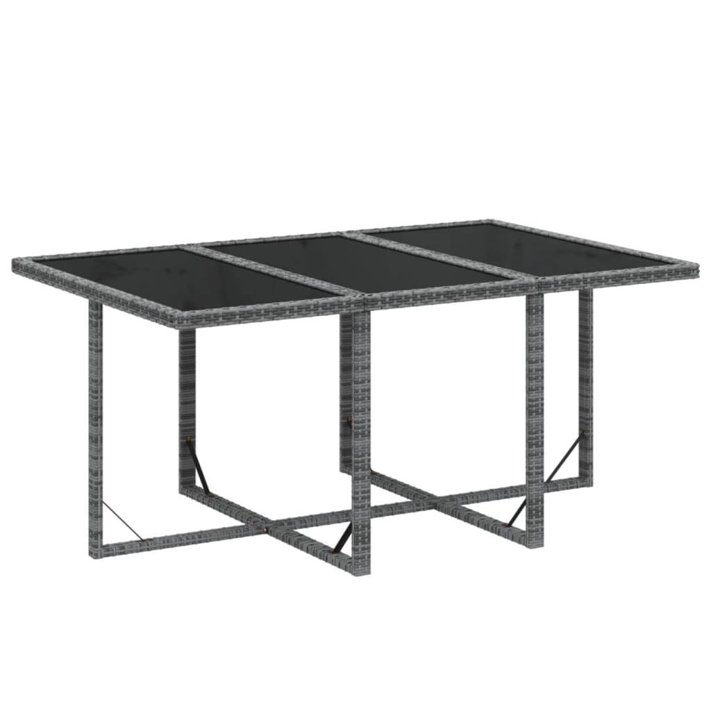 7-Delige Tuinset Met Kussens Poly Rattan Grijs 163 cm tafellengte 6x Fauteuil + Tafel
