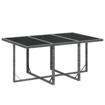 7-Delige Tuinset Met Kussens Poly Rattan Grijs 163 cm tafellengte 6x Fauteuil + Tafel