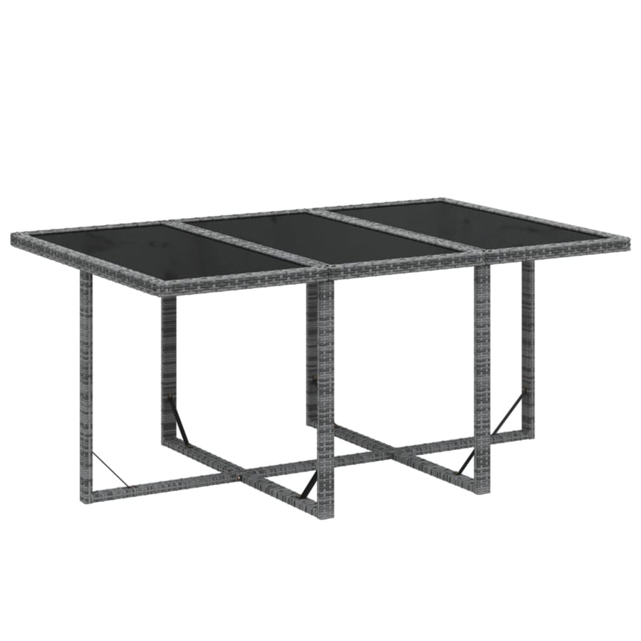 7-Delige Tuinset Met Kussens Poly Rattan Grijs 163 cm tafellengte 6x Fauteuil + Tafel