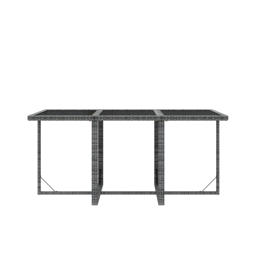7-Delige Tuinset Met Kussens Poly Rattan Grijs 163 cm tafellengte 6x Fauteuil + Tafel