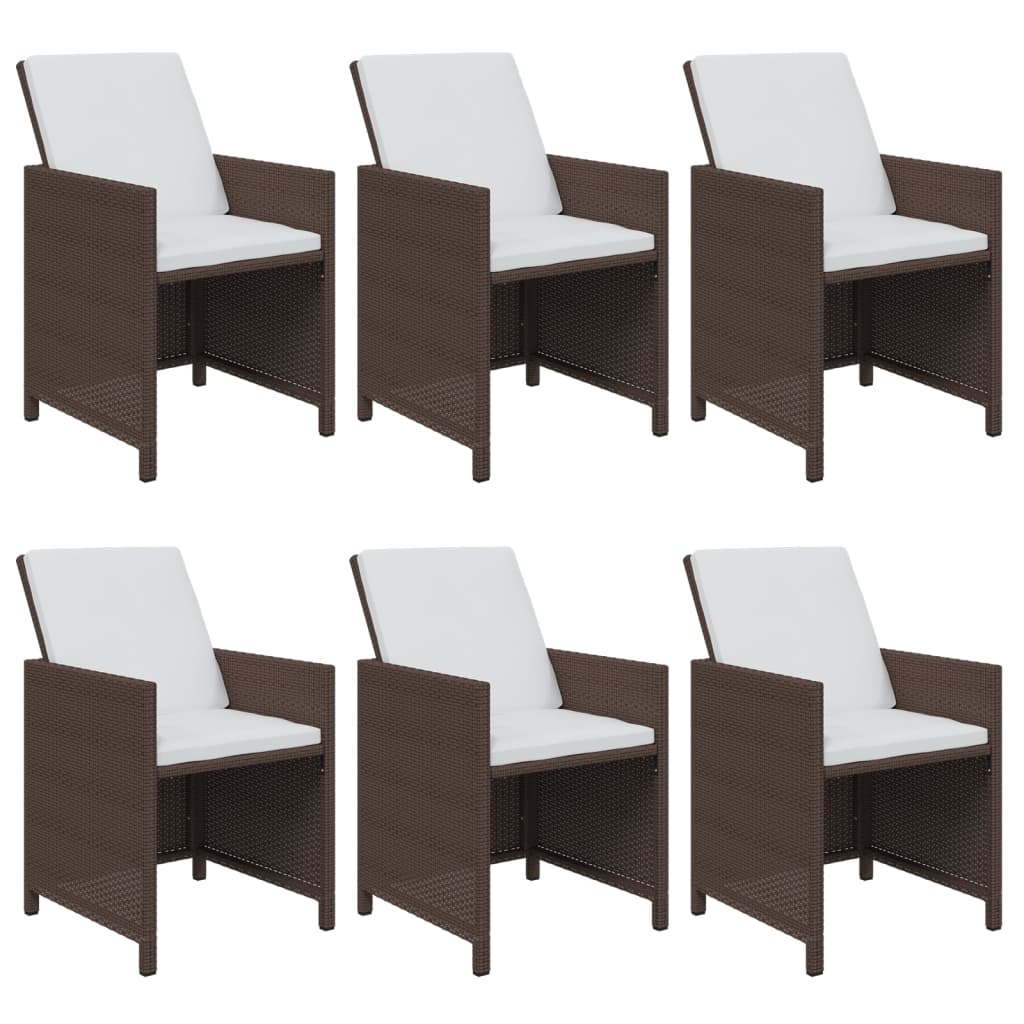 7-Delige Tuinset Met Kussens Poly Rattan Bruin 1