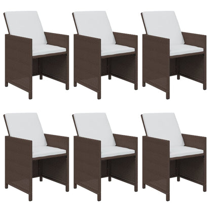 7-Delige Tuinset Met Kussens Poly Rattan Bruin 1