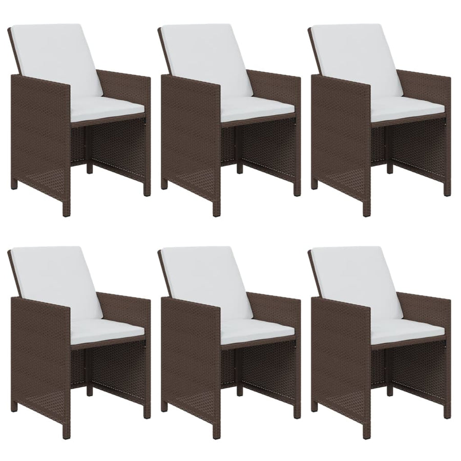 7-Delige Tuinset Met Kussens Poly Rattan Bruin 1