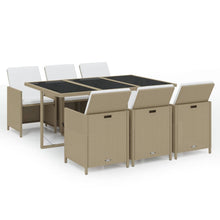 7-Delige Tuinset Met Kussens Poly Rattan Beige 1
