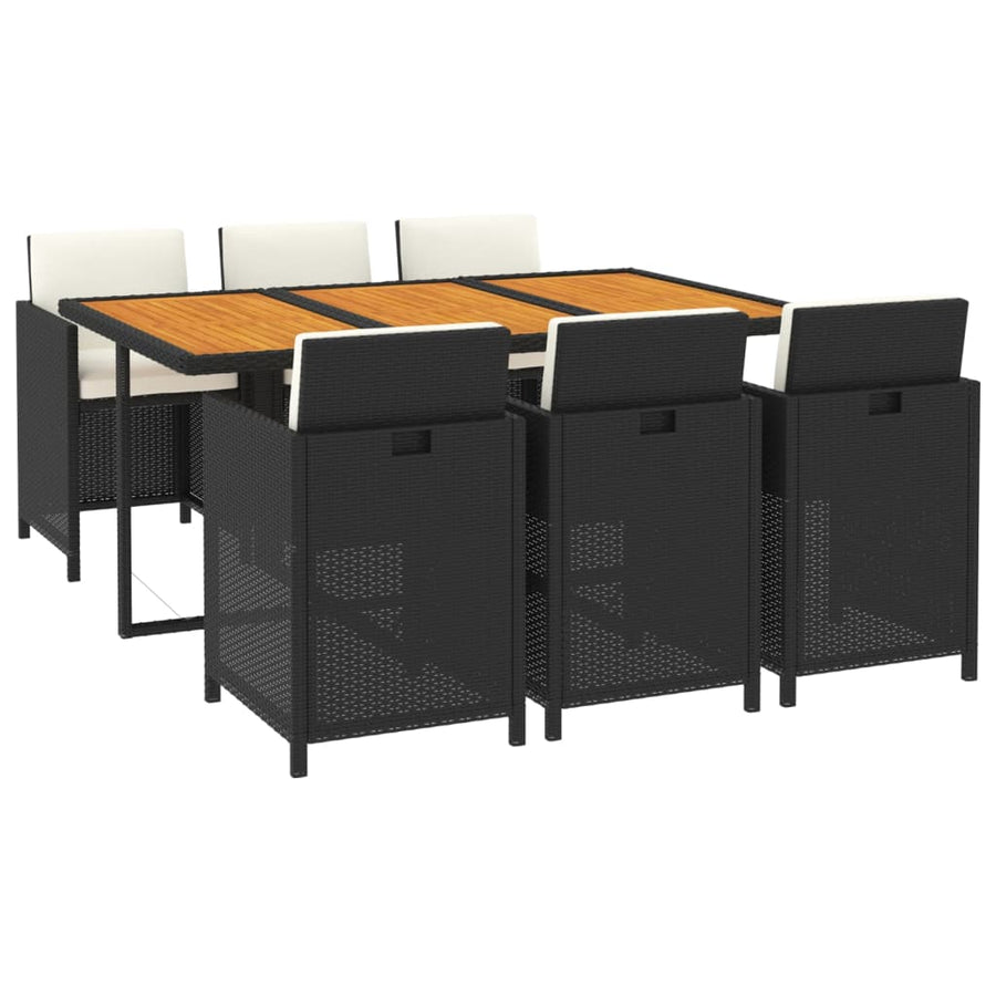 7-Delige Tuinset Met Kussens Poly Rattan Zwart En Bruin 1
