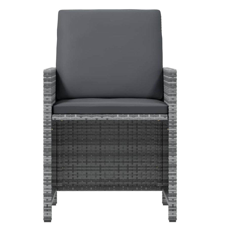7-Delige Tuinset Met Kussens Poly Rattan Grijs Grijs en bruin 163 cm tafellengte 6x Fauteuil + Tafel