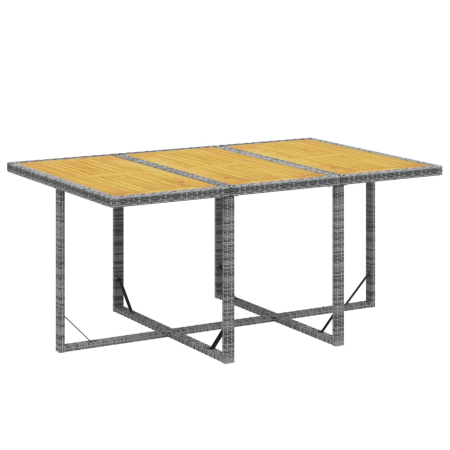 7-Delige Tuinset Met Kussens Poly Rattan Grijs Grijs en bruin 163 cm tafellengte 6x Fauteuil + Tafel