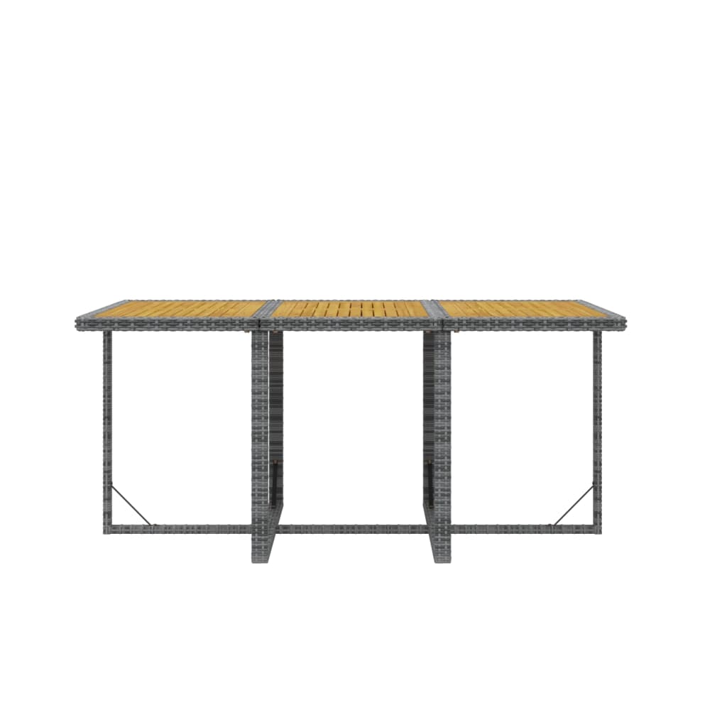7-Delige Tuinset Met Kussens Poly Rattan Grijs Grijs en bruin 163 cm tafellengte 6x Fauteuil + Tafel