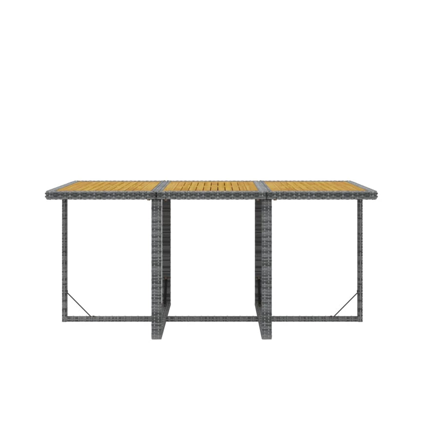 7-Delige Tuinset Met Kussens Poly Rattan Grijs Grijs en bruin 163 cm tafellengte 6x Fauteuil + Tafel