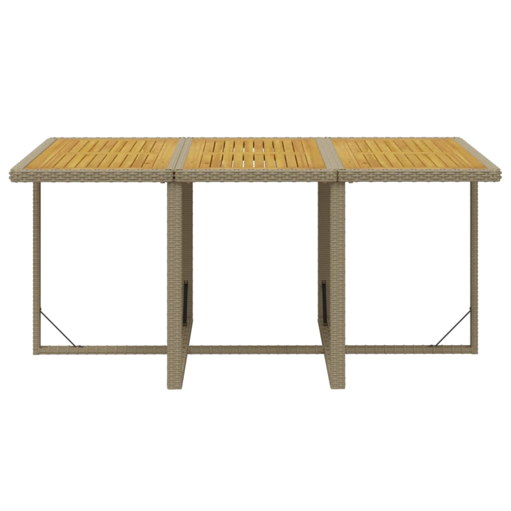7-Delige Tuinset Met Kussens Poly Rattan Beige En Bruin 163 cm tafellengte 6x Fauteuil + Tafel