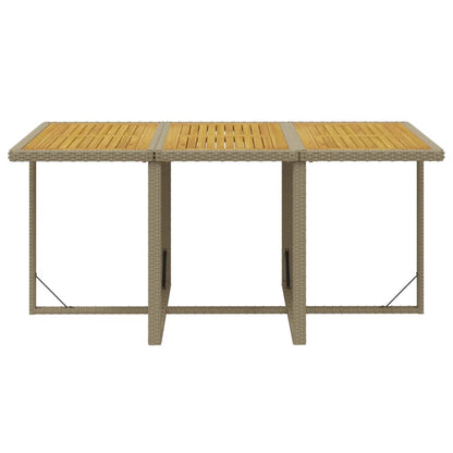 7-Delige Tuinset Met Kussens Poly Rattan Beige En Bruin 163 cm tafellengte 6x Fauteuil + Tafel