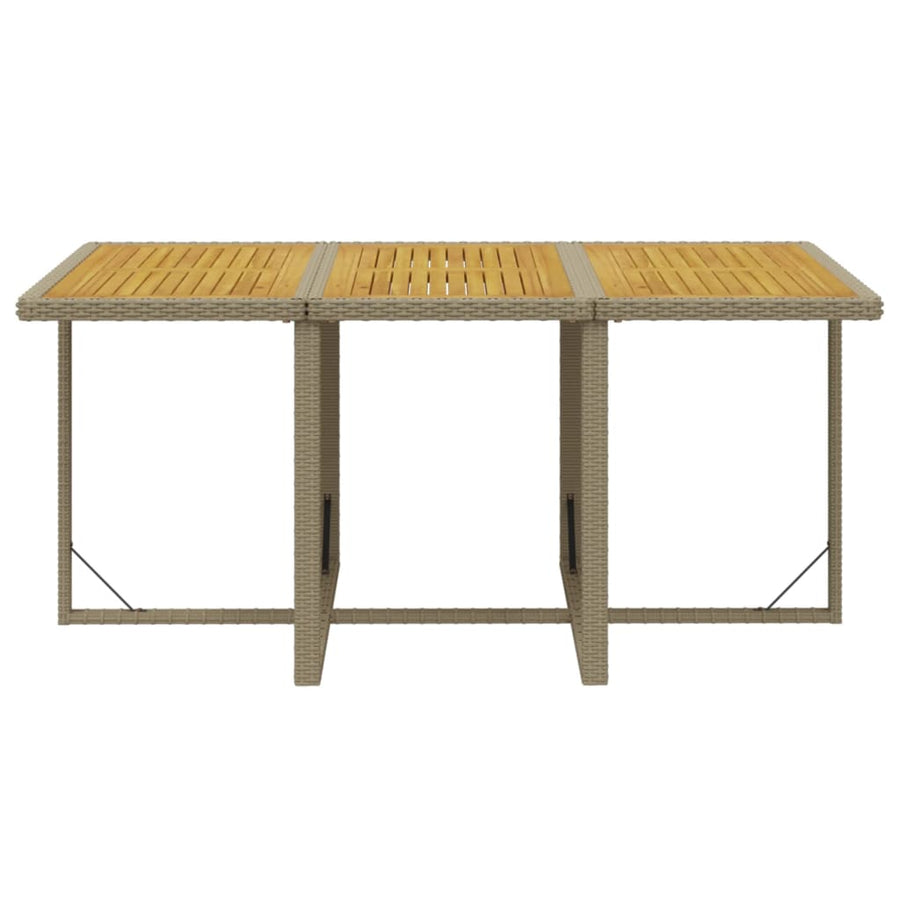 7-Delige Tuinset Met Kussens Poly Rattan Beige En Bruin 163 cm tafellengte 6x Fauteuil + Tafel