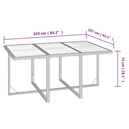 7-Delige Tuinset Met Kussens Poly Rattan Beige En Bruin 163 cm tafellengte 6x Fauteuil + Tafel