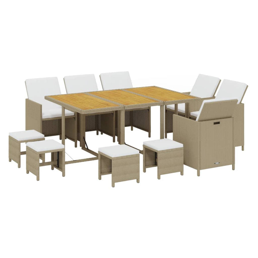 1 Tuinset Met Kussens Poly Rattan Beige En Bruin 1