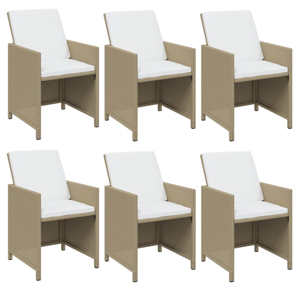 1 Tuinset Met Kussens Poly Rattan Beige En Bruin 1