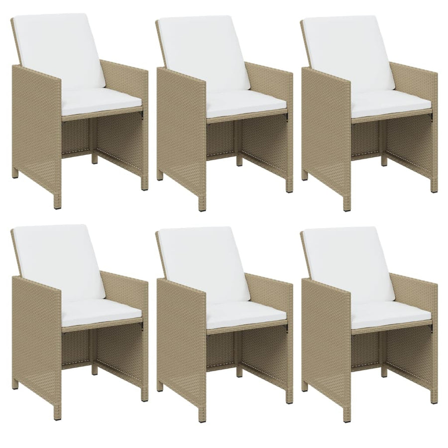 1 Tuinset Met Kussens Poly Rattan Beige En Bruin 1