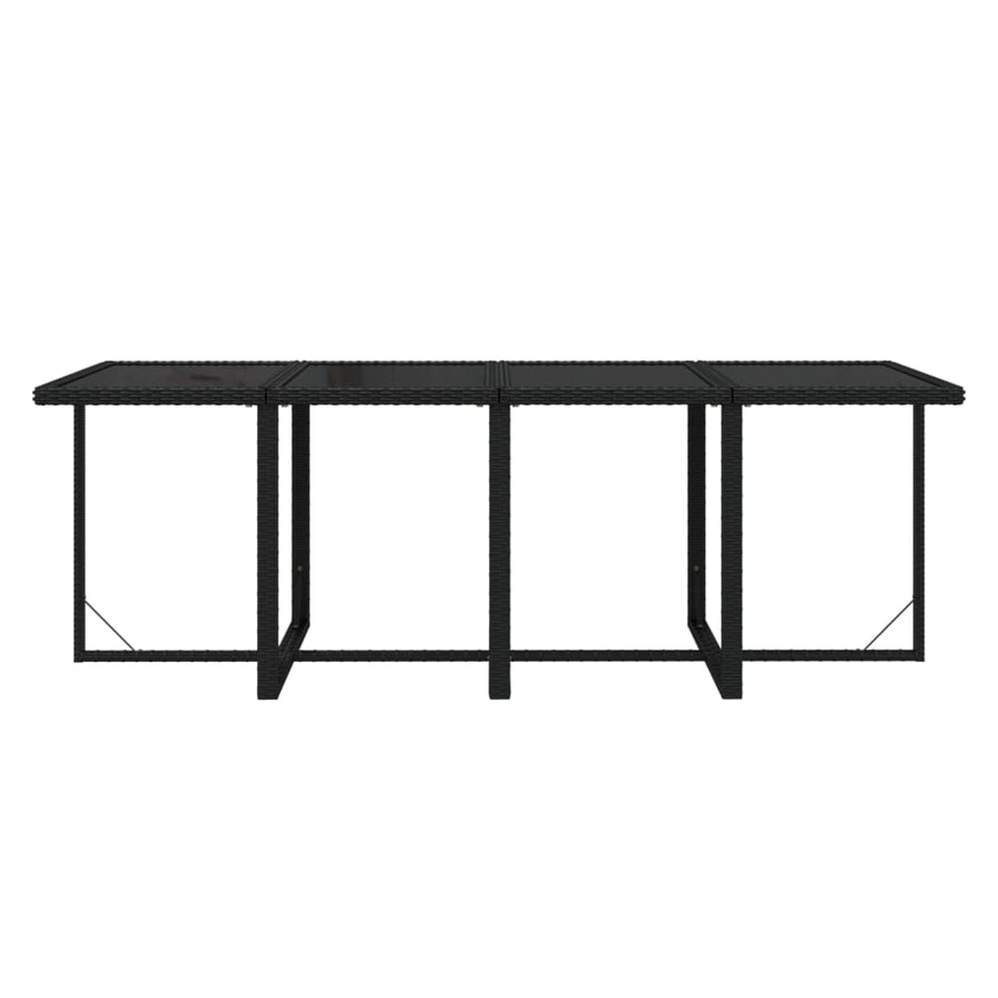 9-Delige Tuinset Met Kussens Poly Rattan Zwart 219 cm table length