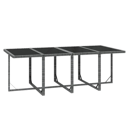 9-Delige Tuinset Met Kussens Poly Rattan Grijs 219 cm table length 8x Fauteuil + Tafel
