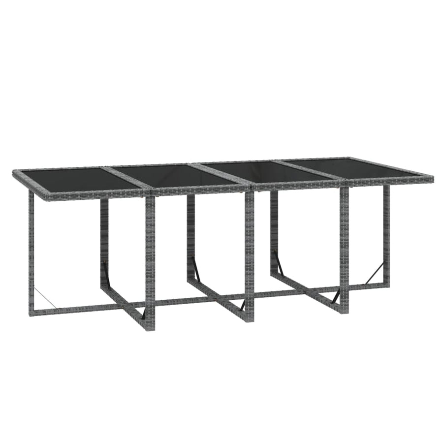 9-Delige Tuinset Met Kussens Poly Rattan Grijs 219 cm table length 8x Fauteuil + Tafel