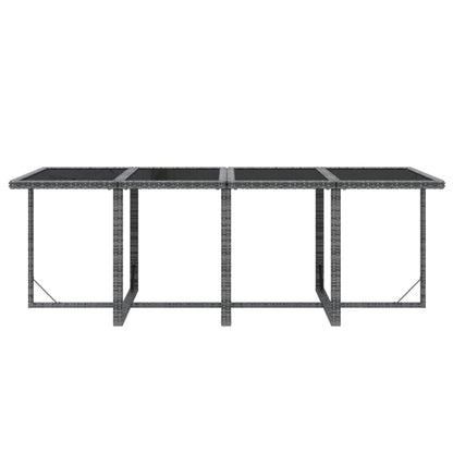 9-Delige Tuinset Met Kussens Poly Rattan Grijs 219 cm table length 8x Fauteuil + Tafel
