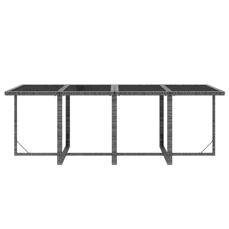 9-Delige Tuinset Met Kussens Poly Rattan Grijs 219 cm table length 8x Fauteuil + Tafel