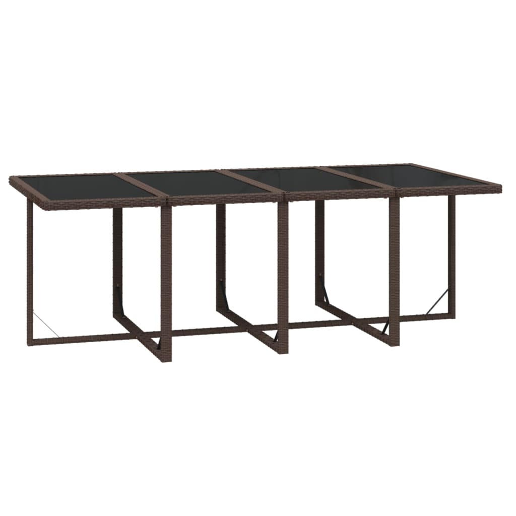 9-Delige Tuinset Met Kussens Poly Rattan Bruin 219 cm table length