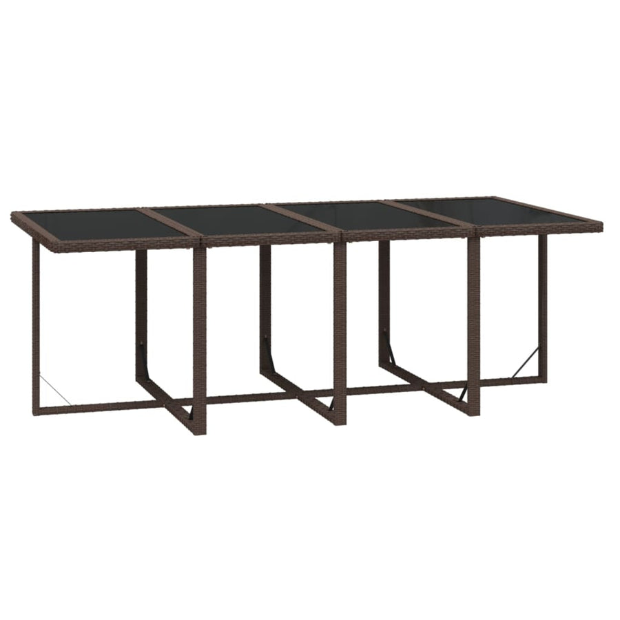 9-Delige Tuinset Met Kussens Poly Rattan Bruin 219 cm table length