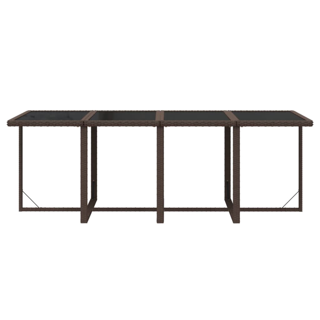 9-Delige Tuinset Met Kussens Poly Rattan Bruin 219 cm table length