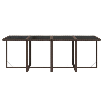 9-Delige Tuinset Met Kussens Poly Rattan Bruin 219 cm table length