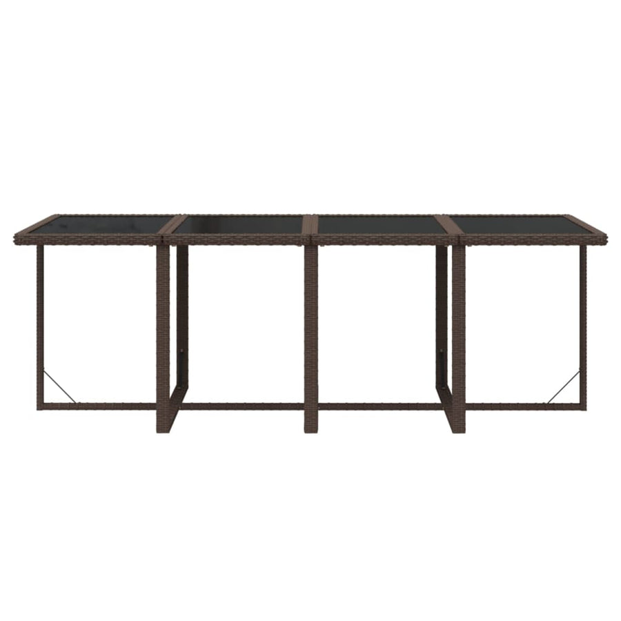 9-Delige Tuinset Met Kussens Poly Rattan Bruin 219 cm table length