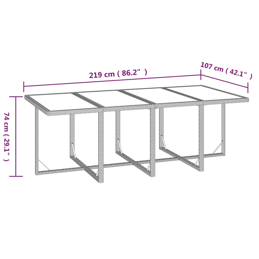 9-Delige Tuinset Met Kussens Poly Rattan Beige 1
