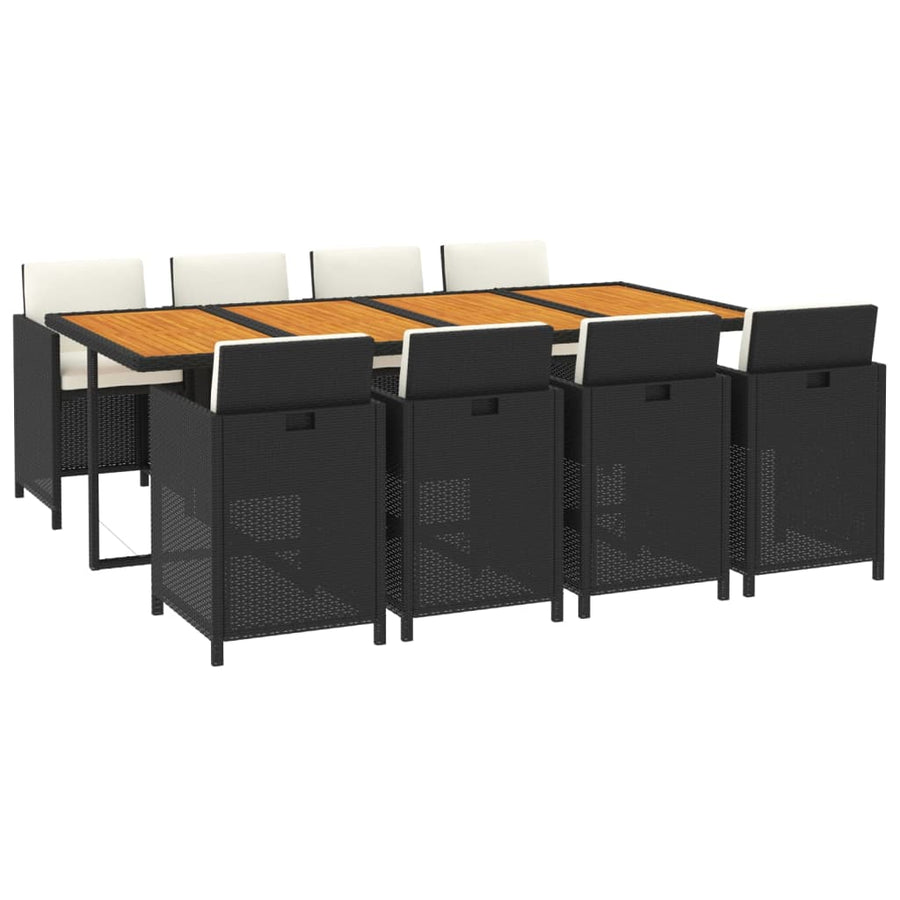 9-Delige Tuinset Met Kussens Poly Rattan Zwart En Bruin 1