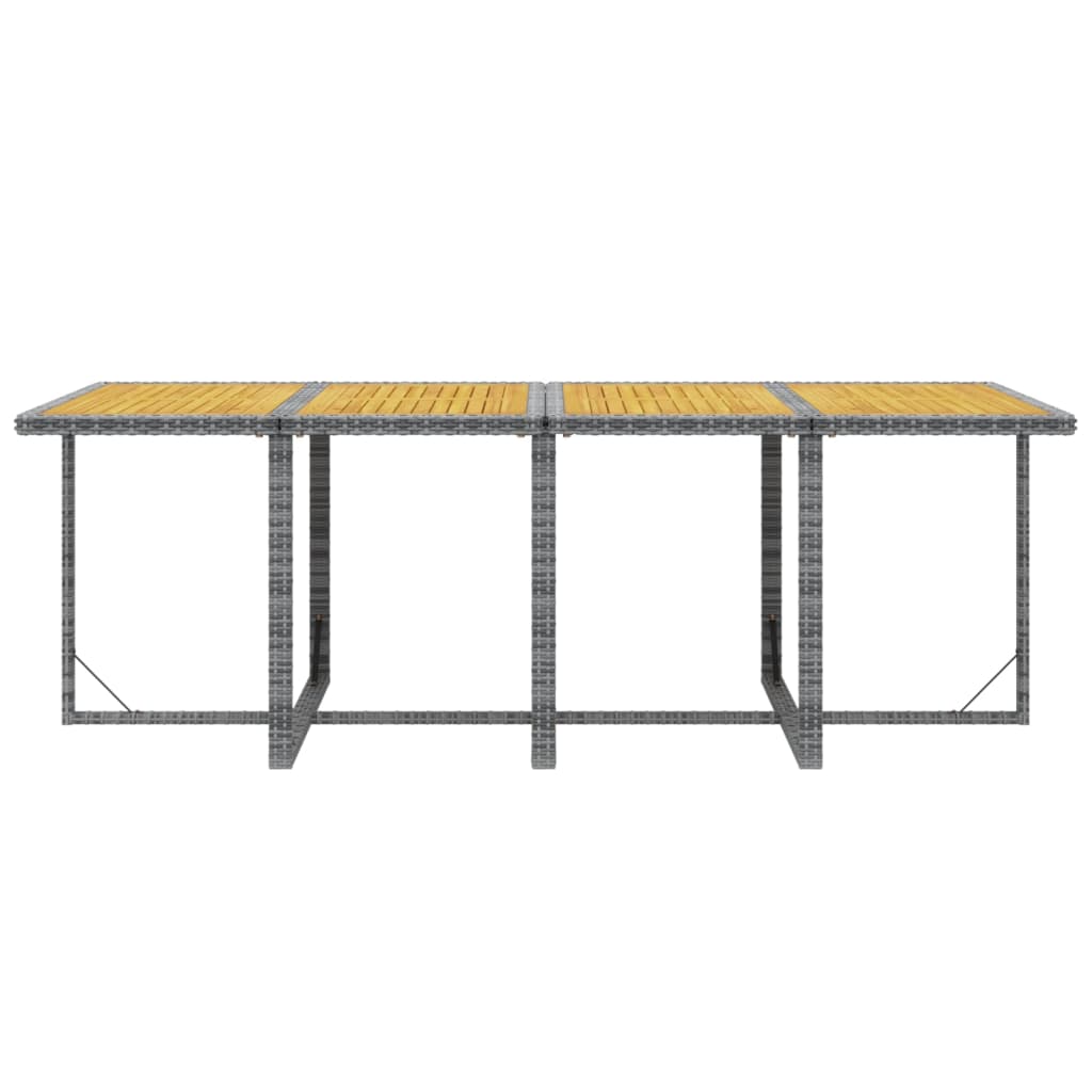 9-Delige Tuinset Met Kussens Poly Rattan Grijs Grijs en bruin 219 cm table length 8x Fauteuil + Tafel