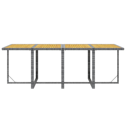9-Delige Tuinset Met Kussens Poly Rattan Grijs Grijs en bruin 219 cm table length 8x Fauteuil + Tafel