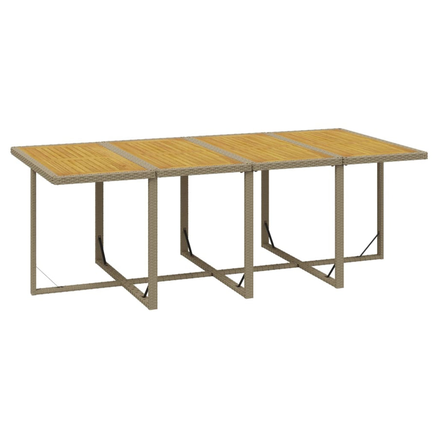 13-Delige Tuinset Met Kussens Poly Rattan Beige 219 cm table length