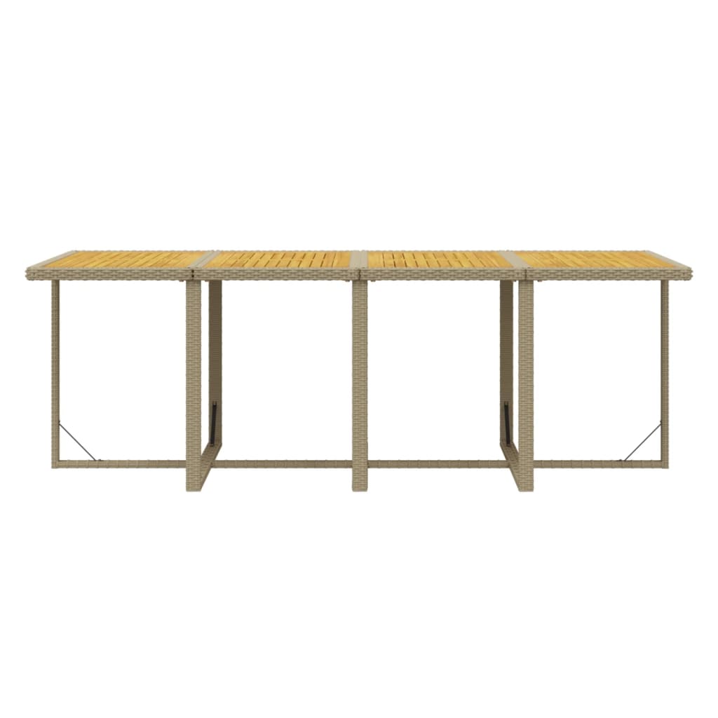 13-Delige Tuinset Met Kussens Poly Rattan Beige 219 cm table length