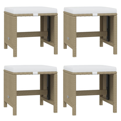 13-Delige Tuinset Met Kussens Poly Rattan Beige Beige en bruin