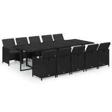11-Delige Tuinset Met Kussens Poly Rattan Zwart 1