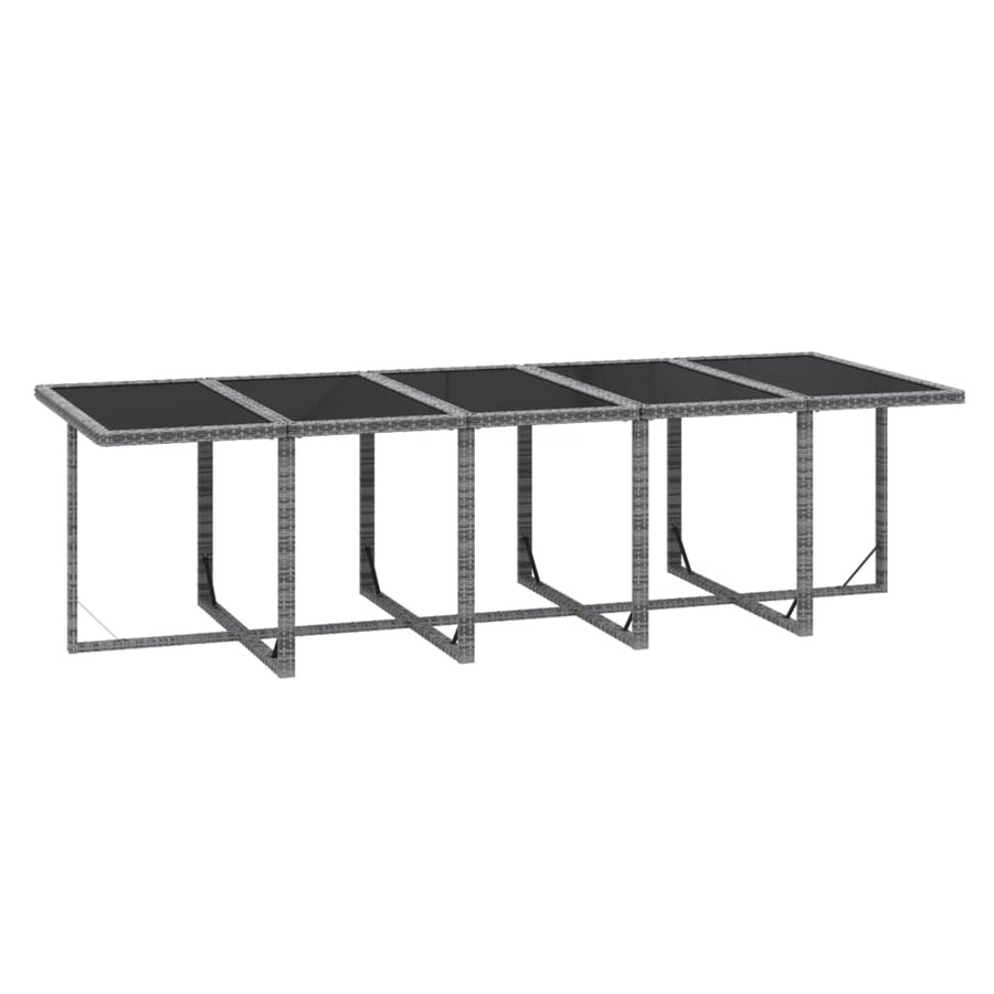 -Delige Tuinset Met Kussens Poly Rattan Grijs 10x Fauteuil + Tafel