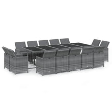 5-Delige Tuinset Met Kussens Poly Rattan Grijs 14x Fauteuil + Tafel
