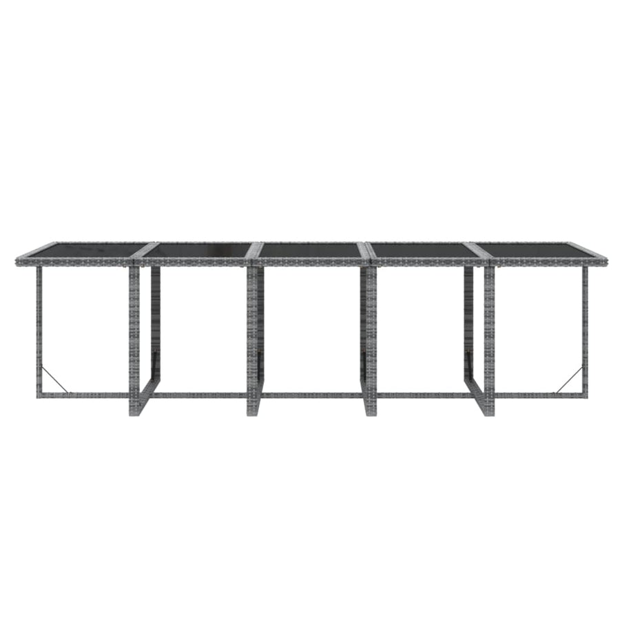5-Delige Tuinset Met Kussens Poly Rattan Grijs 14x Fauteuil + Tafel
