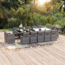 5-Delige Tuinset Met Kussens Poly Rattan Grijs 14x Fauteuil + Tafel