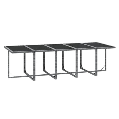 5-Delige Tuinset Met Kussens Poly Rattan Grijs 4x voetensteun + 10x Fauteuil + Tafel