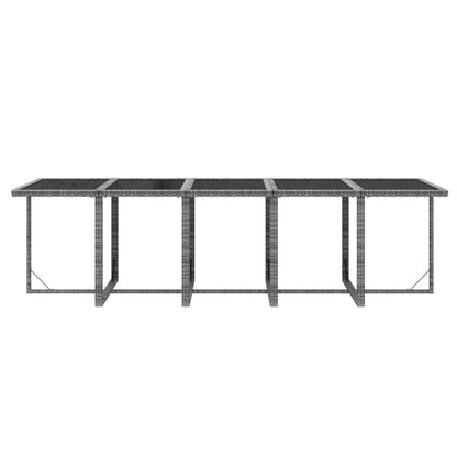 5-Delige Tuinset Met Kussens Poly Rattan Grijs 4x voetensteun + 10x Fauteuil + Tafel
