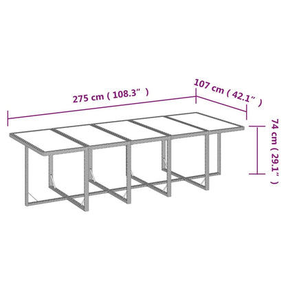 11-Delige Tuinset Met Kussens Poly Rattan Bruin Bruin
