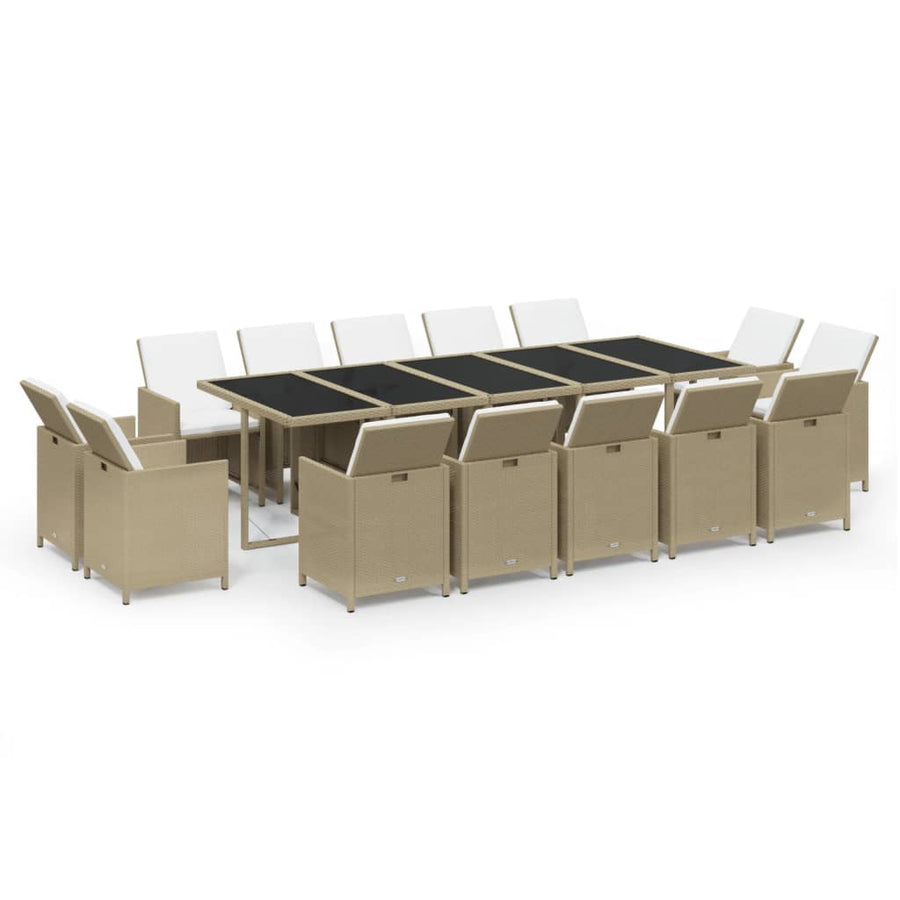 15-Delige Tuinset Met Kussens Poly Rattan 1
