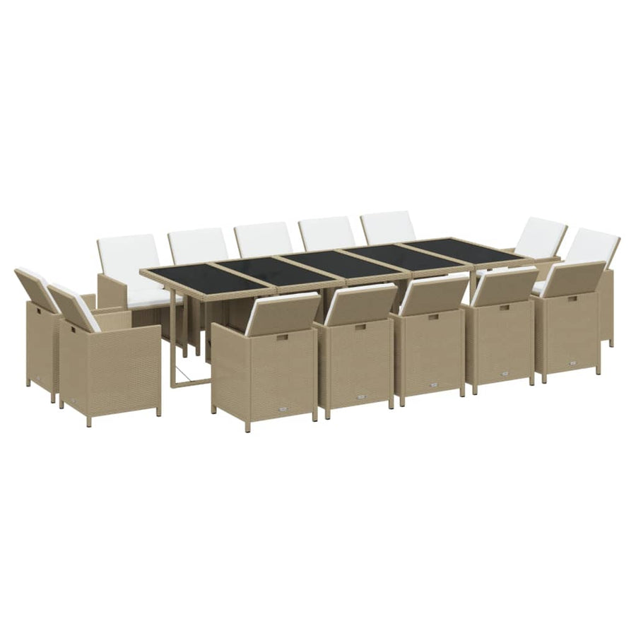 15-Delige Tuinset Met Kussens Poly Rattan 1