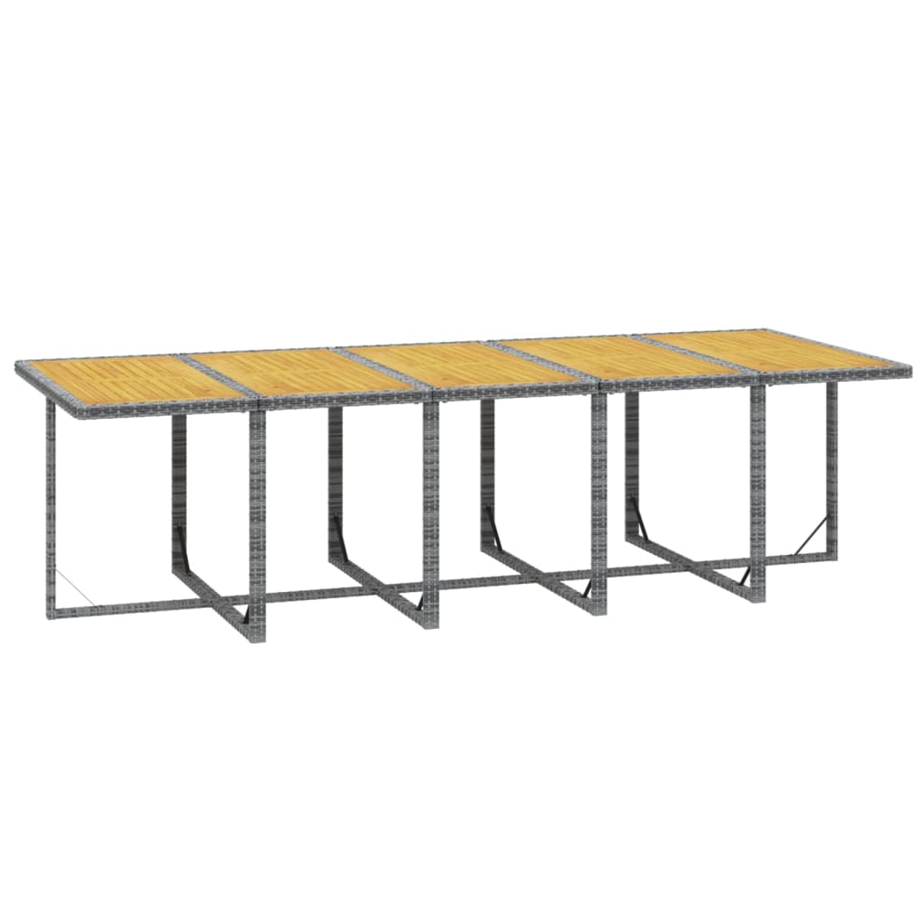 11-Delige Tuinset Met Kussens Poly Rattan Grijs Grijs en bruin 10x Fauteuil + Tafel