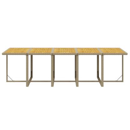 11-Delige Tuinset Met Kussens Poly Rattan Beige Beige en bruin